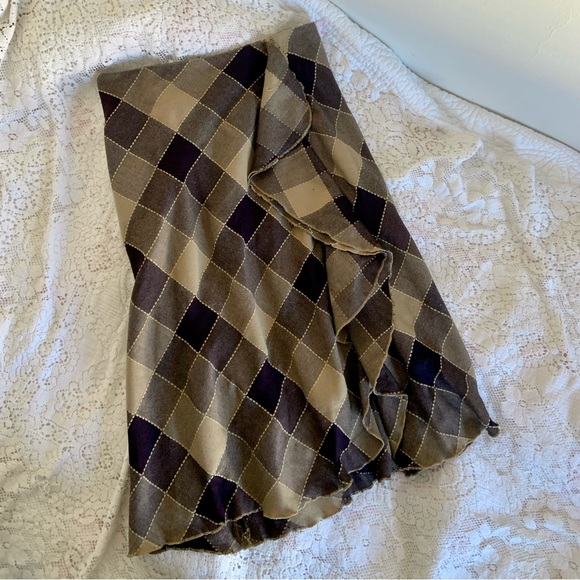 Yuan design vintage argyle plaid skirt - Picture 1 of 4